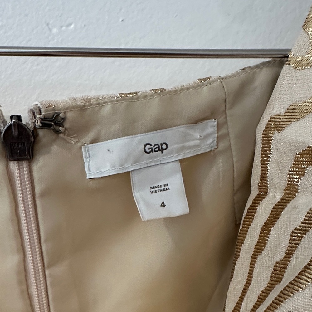 Vintage GAP Gold and Cream Mini Dress - Picture 3 of 3